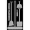 5S Supplies 5S Housekeeping Shadow Board Broom Station Version 4 - Black Board / Gray Shadows  With Broom HSB-V4-BLACK/GRAY-KIT - alternate 1